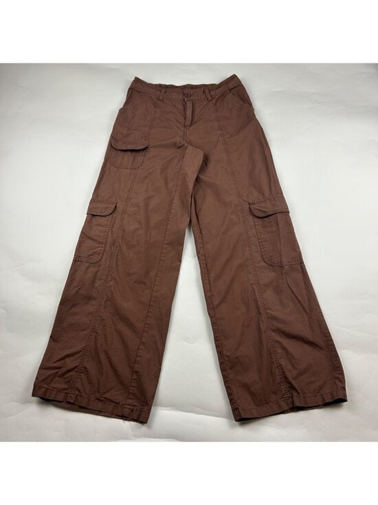 wild fable Pants - WIld Fable Brown Poplin Canvas High Rise Wide Leg Cargo Pant XS
